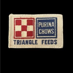 VTG Purina Chows Advertising Patch Triangle Feeds Farming Ranching Sew On UNUSED